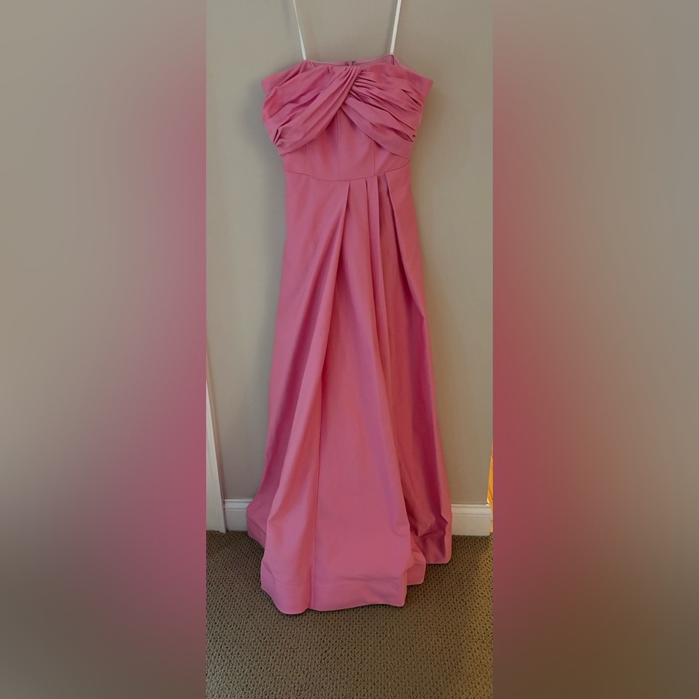Pink Full-Length Draped Maxi Dress
